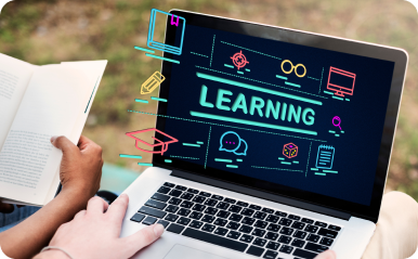 Un ordinateur avec le mot Learning sur l'écran